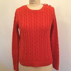 Orange cable knit sweater